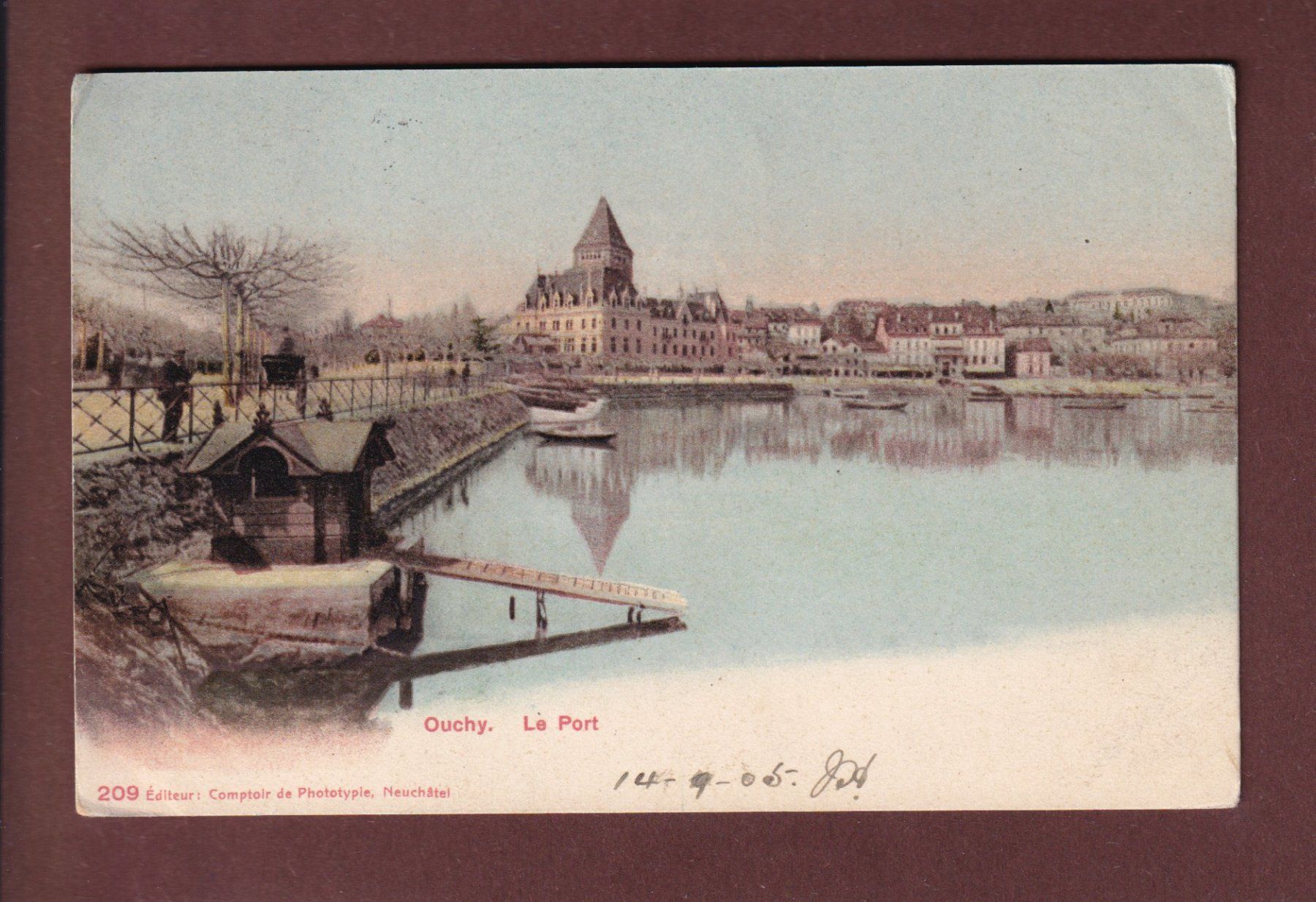 Cartoline postali: LAUSANNE - Ouchy - Port - 1905 CPN – Usato da Pully venduto da nicecards