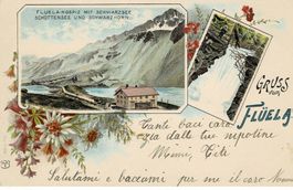 Gruss vom FLÜELA GR sehr schöne Litho gel. um 1900!