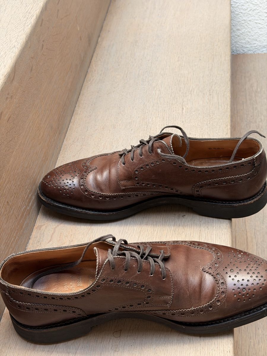 Scarpe da uomo: Ed Meier Herren Budapester, braun Grösse 8.5 D Leder Brogues – Usato da Oberwil b. Zug venduto da hallihallo12 1
