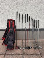 11 Golfschläger Links mit Tasche und Caddy