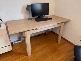 Esstisch mit Auszug 120x80 bis 176x80