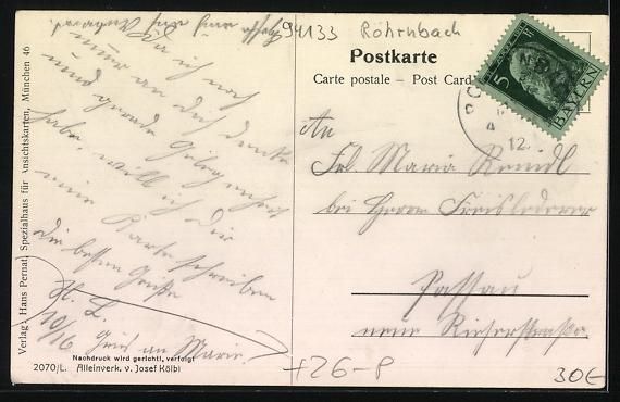 Cartoline postali: sign. Hans Pernat: Kumreut, Blick auf de – Usato da Berlin venduto da bartko-reher 1