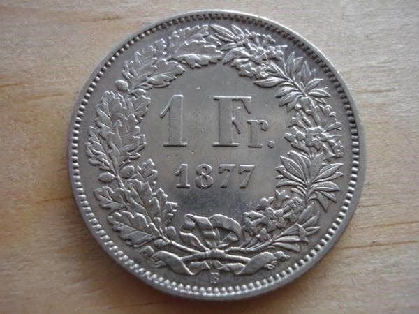 Alle Münzen: (C2)  1 Franken 1877  UNZ – Gebraucht aus Erlach von Net-Coins