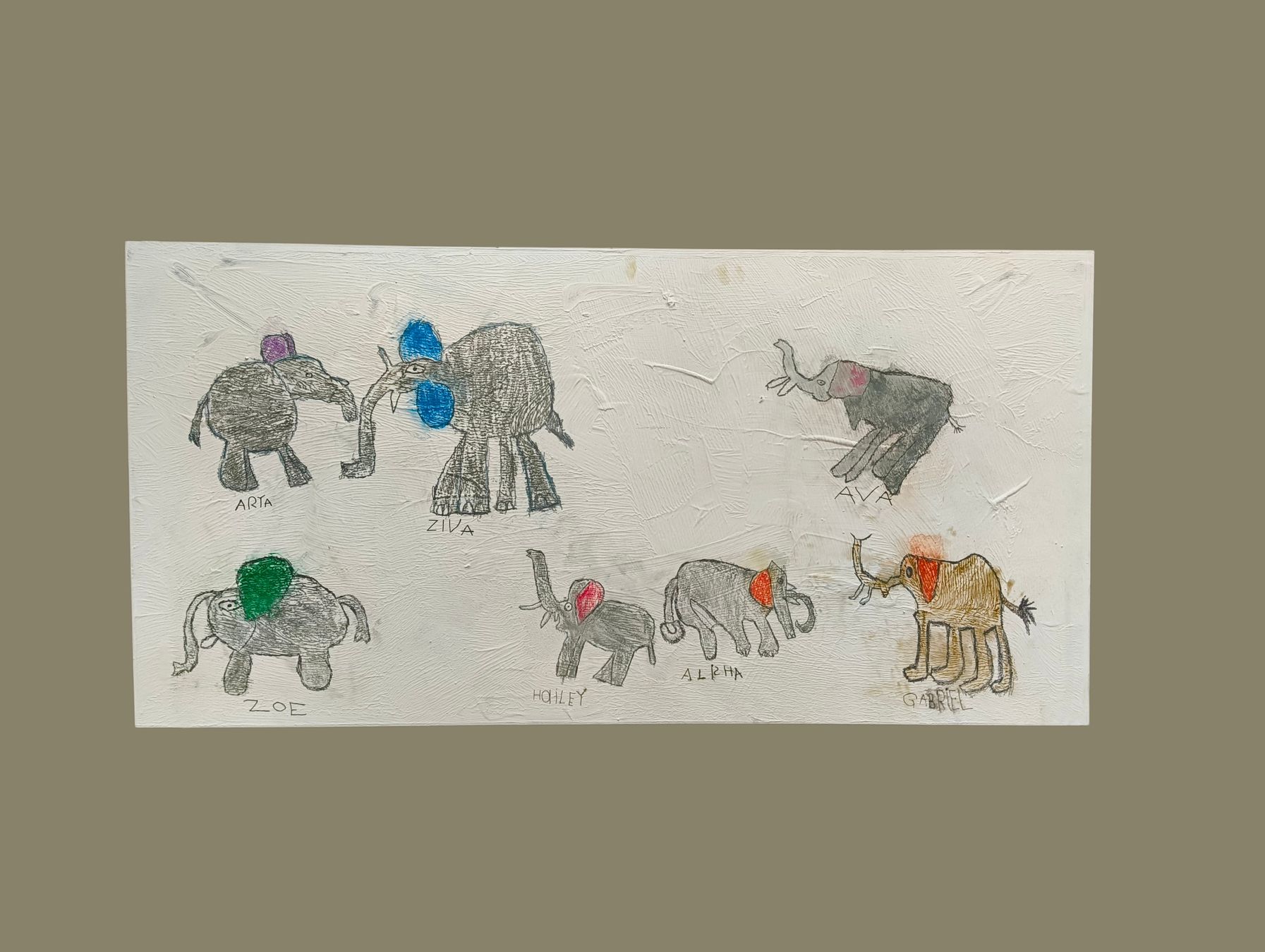 Foto & Immagini: Kinderzeichnung Elefanten, Unikat – Nuovo (secondo la descrizione) da Bubikon venduto da mon_g7dj