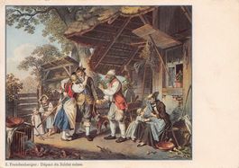 Abschied des Schweizer Soldaten, frankiert Mi.Nr. 320