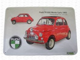 Blechschild-PUCH TR 650 MONTE CARLO 1965