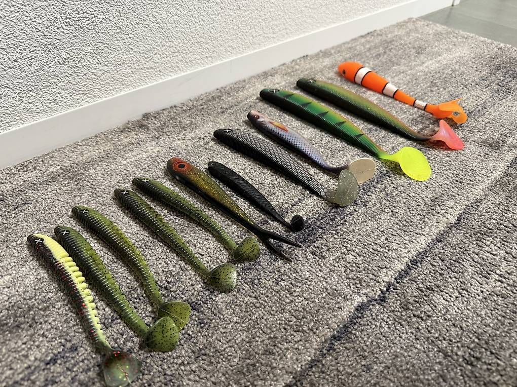 Esche: Diverse Gummifische fürs Hechtangeln – Usato da Mammern venduto da flohmarkt_tg