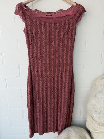 events romantische Spitzenkleid in Altrosa - Gr. 36