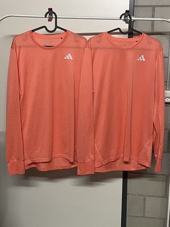 Adidas Runningshirt Langarm Koralle Grösse M 2Stk