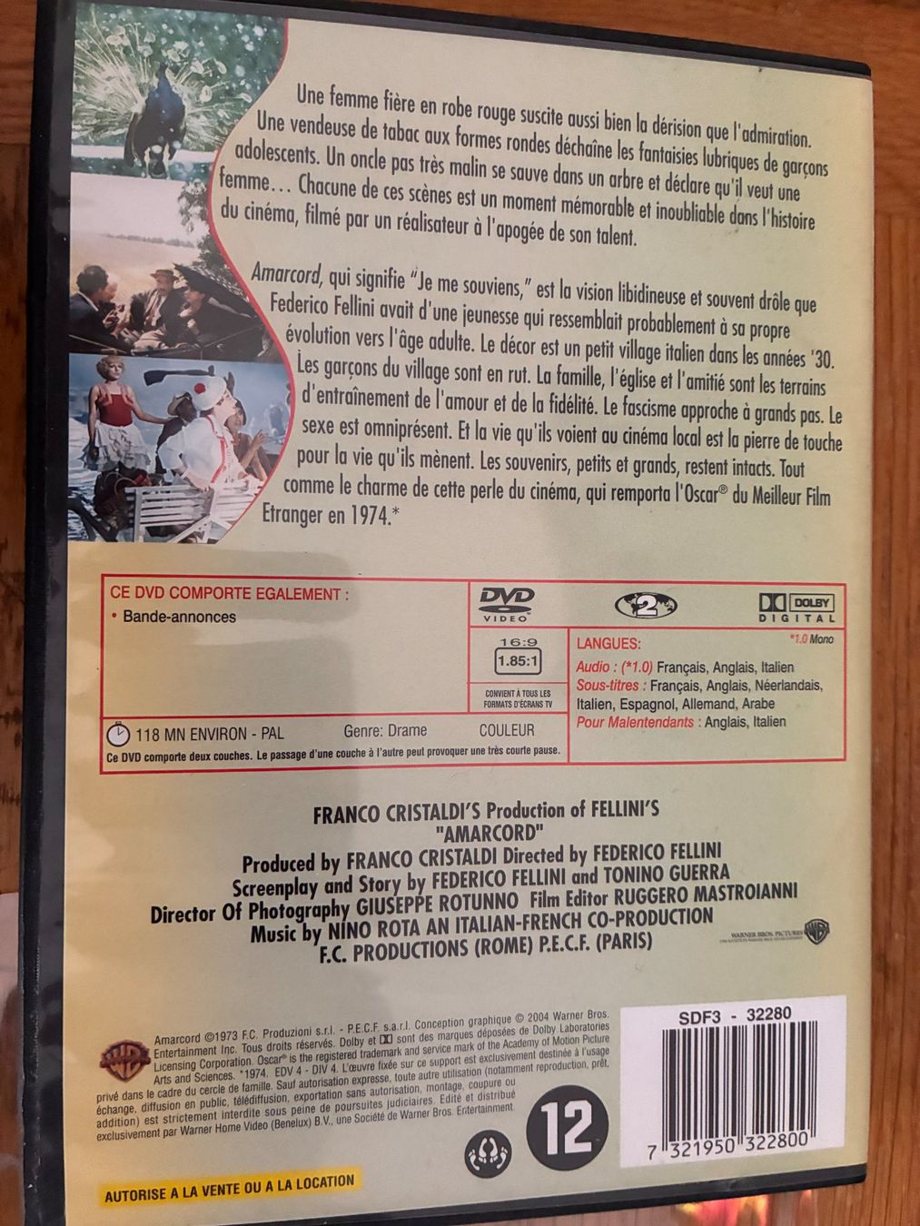 Tutti i DVDs: Amarcord (1973, DVD, Fellini) – Usato da Vevey venduto da zecollector 1
