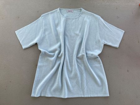 Neu:80% Merino-Mix Shirt, Sommer Hellblau, Made in ItalyGr.L