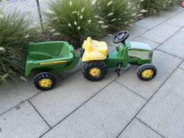 Spiel Traktor John Deere mit Anhänger