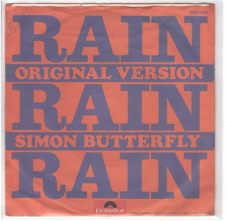 Schallplatten: Simon Butterfly  --  Rain Rain  Single7 – Gebraucht aus Rheinau von asteng