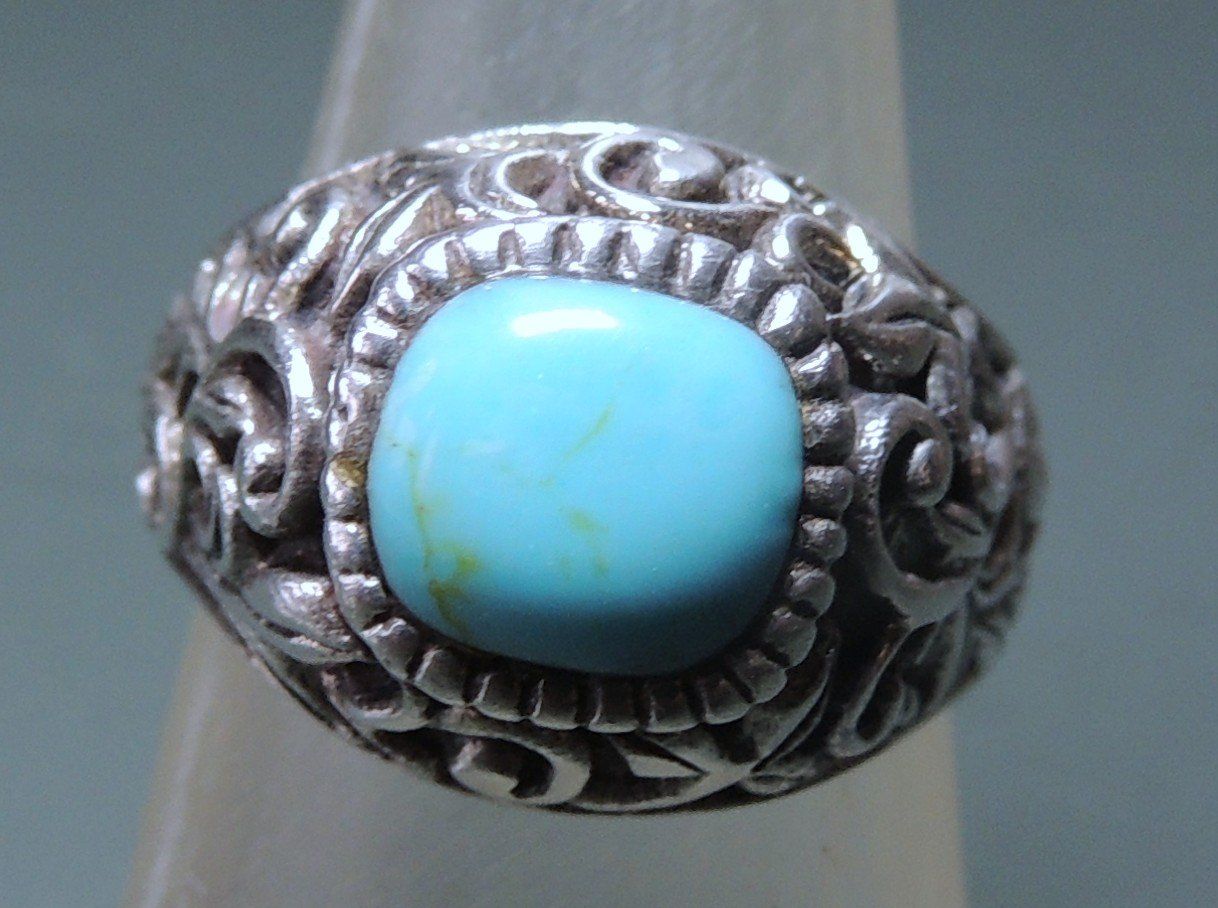 Anelli: Howlith Silber 925 Fingerring Gr. 52 – Usato da Waldenburg venduto da schaller707