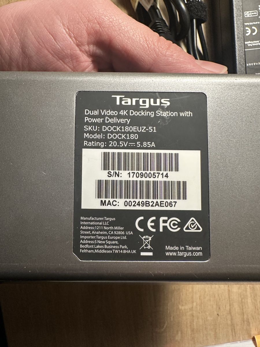 Targus Dockingstation: Targus DOCK180 USB-C Docking Station Dual 4K – Gebraucht aus Endingen von kri_9zh8 2