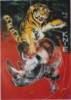 KNIE ZIRKUS TIGER & NASHORN 1971 Original Plakat
