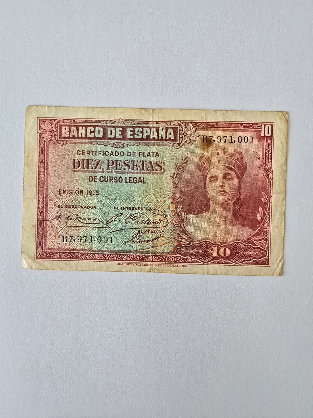 Banconote: 10 Peseten Spanien 1935 – Usato da Neuenhof venduto da brasvarela