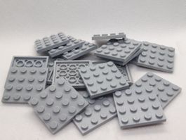 Lego 20 Stk. Plate 4x4 medium stone grey