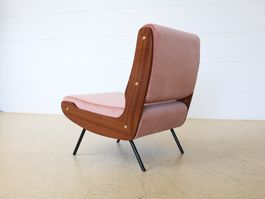 Gianfranco Frattini Lounge Chair Modell 836 Meda | Rosa Samt