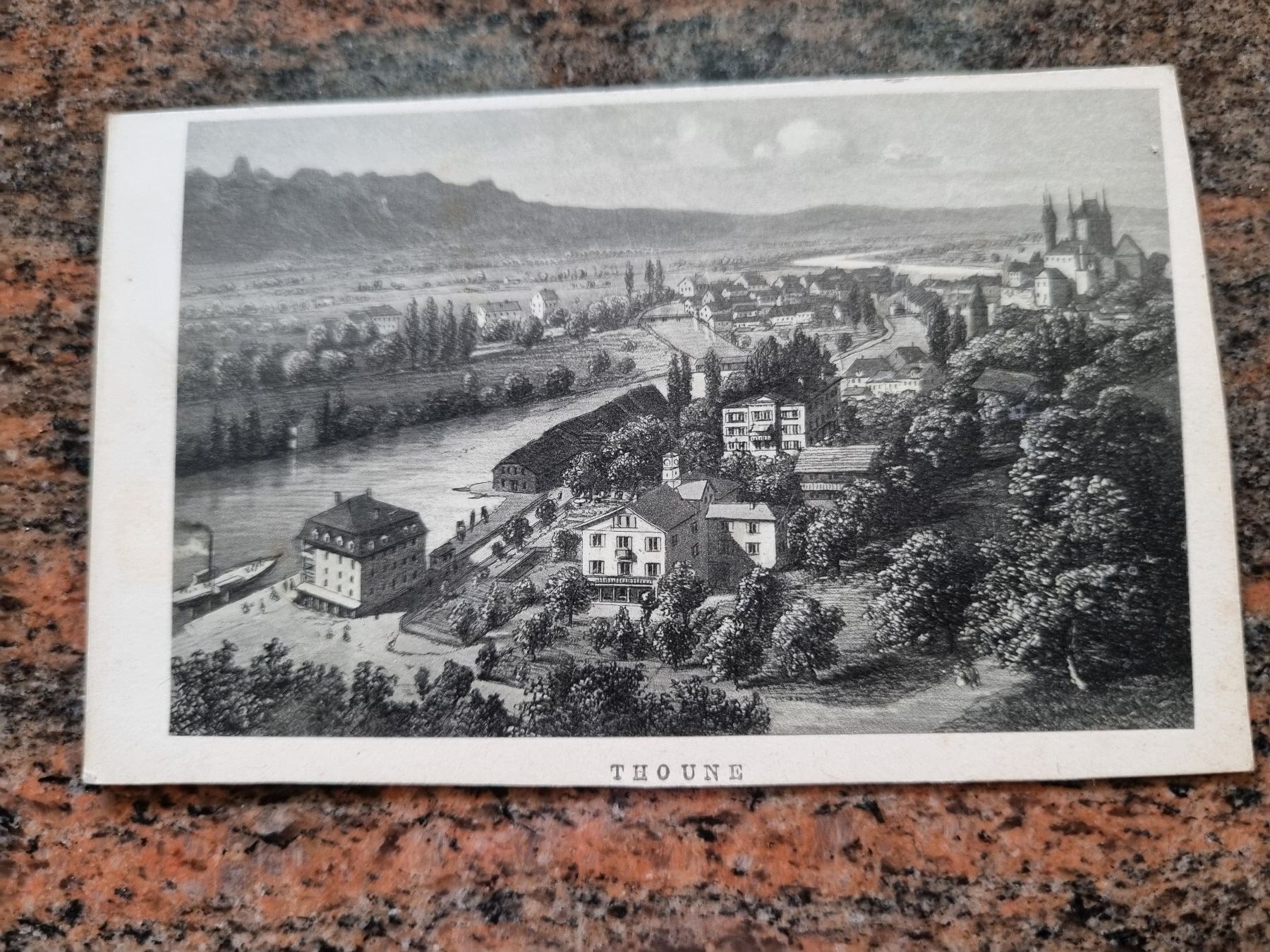 Incisioni: Alter Stich Thun - historische Schweiz-Ansicht – Usato da Trachslau venduto da post35