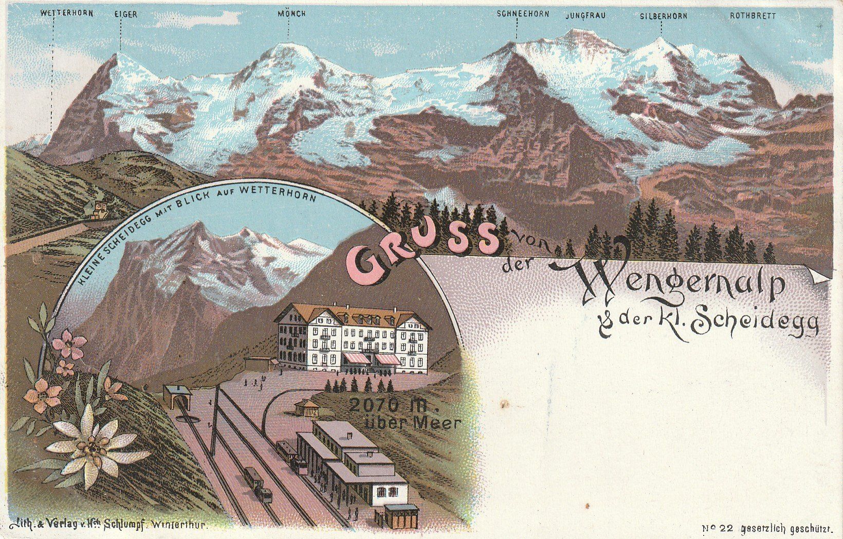 Cartoline postali: Alte Ansichtskarte Litho  Wengernalp Kl. Scheidegg – Usato da Rupperswil venduto da Ema10