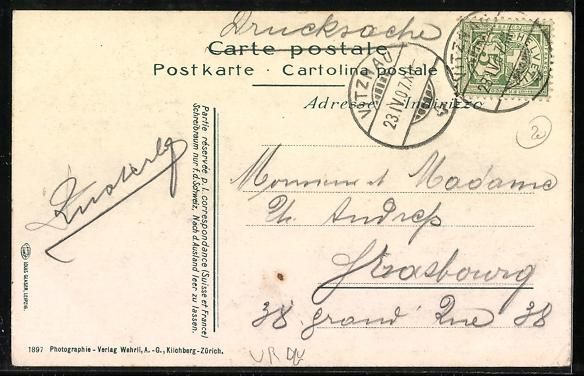 Cartoline postali: Flüelen, Blick vom See auf Ort und Bris – Usato da Berlin venduto da bartko-reher 1
