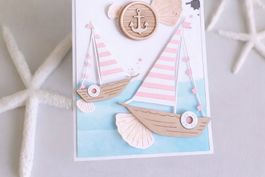 Neues Stanzschablonen-Set 3 Segelschiffe