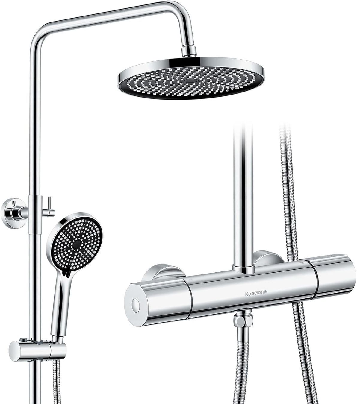 Docce: KeeGone Duschsystem Thermostat Regendusche 25 cm Chrom – Nuovo e nell'imballaggio originale da Suhr venduto da SchnapperCH