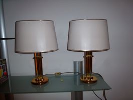 Stehlampe mit vergoldeten Metallfüssen - 2 Stück