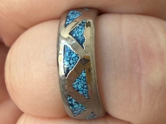 Ringe: Silberring mit Türkis-Intarsien, Grösse 54 – Gebraucht aus Appenzell von sonnegarte 1