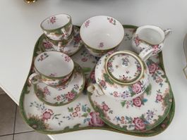 Antikes Teeservice 13-teilig, Royal Doulton, Temple, top