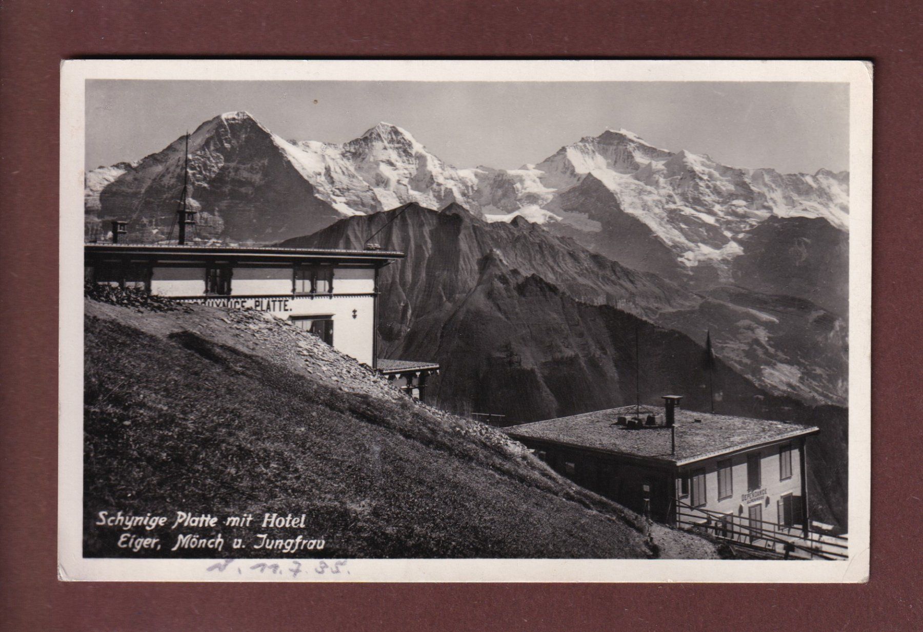 Cartes postales: SCHYNIGE PLATTE - Hotel - 1935 – D'occasion à Pully par nicecards