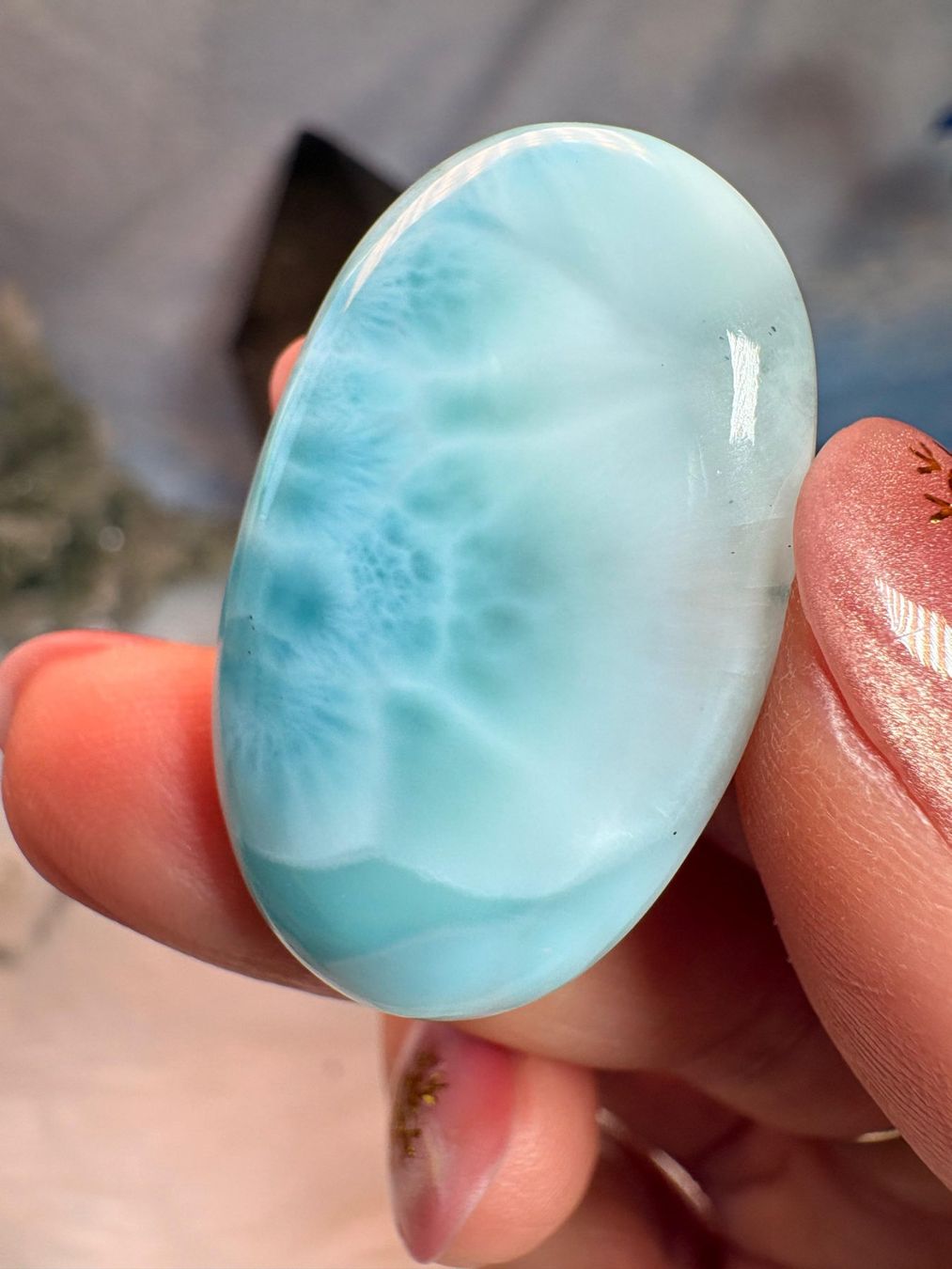 Minerali & Pietre curative: Larimar Cabochon – Nuovo (secondo la descrizione) da Neuheim venduto da m.hald