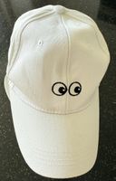 Coole, weisse Cap mit Augen-Motiv, neuwertig