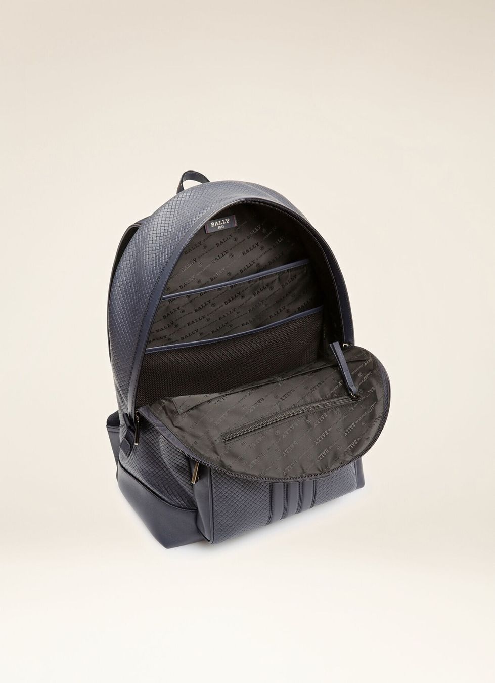 Bally Zaini: Bally Harper Backpack in Navy Weave Printed Leather – Nuovo (secondo la descrizione) da Neuchâtel venduto da Neuch1 3