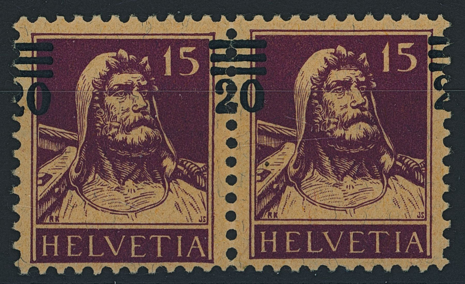 Tutti i francobolli: 1921 - Tellbrustbild - Abart - postfrisch ** – Nuovo (secondo la descrizione) da Schindellegi venduto da leecollect