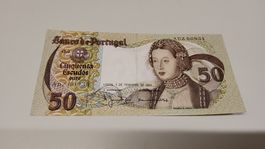 Portugal 50 Escudos Geldschein, 1980 Banco de Portugal