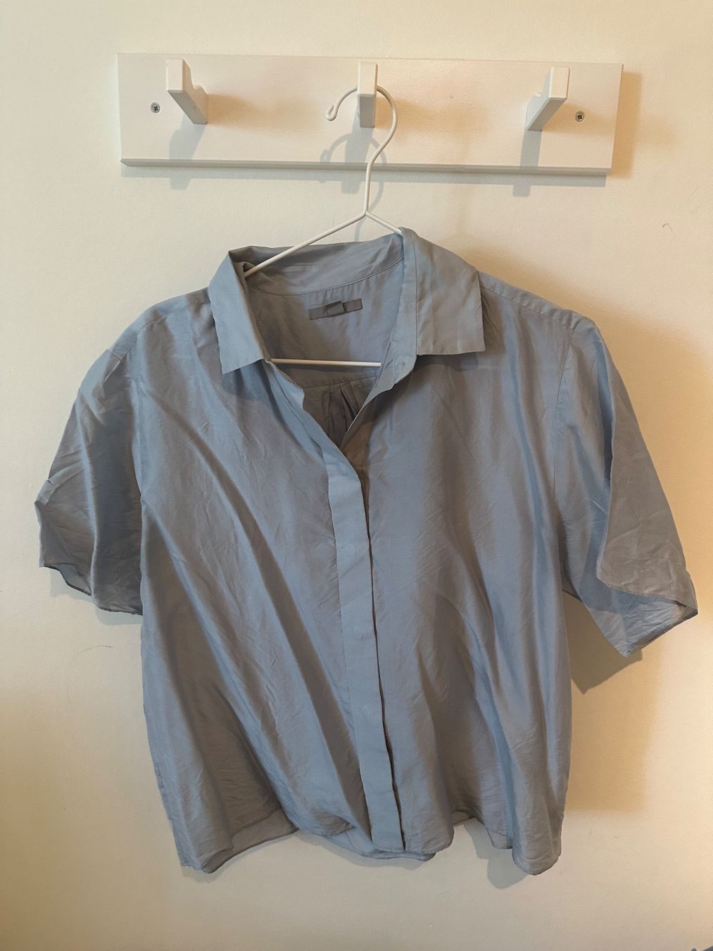 Cos Camicette: COS Bluse aus 100% Seide – Hellblau, Gr. 38 – Usato da Zürich venduto da ninayntema