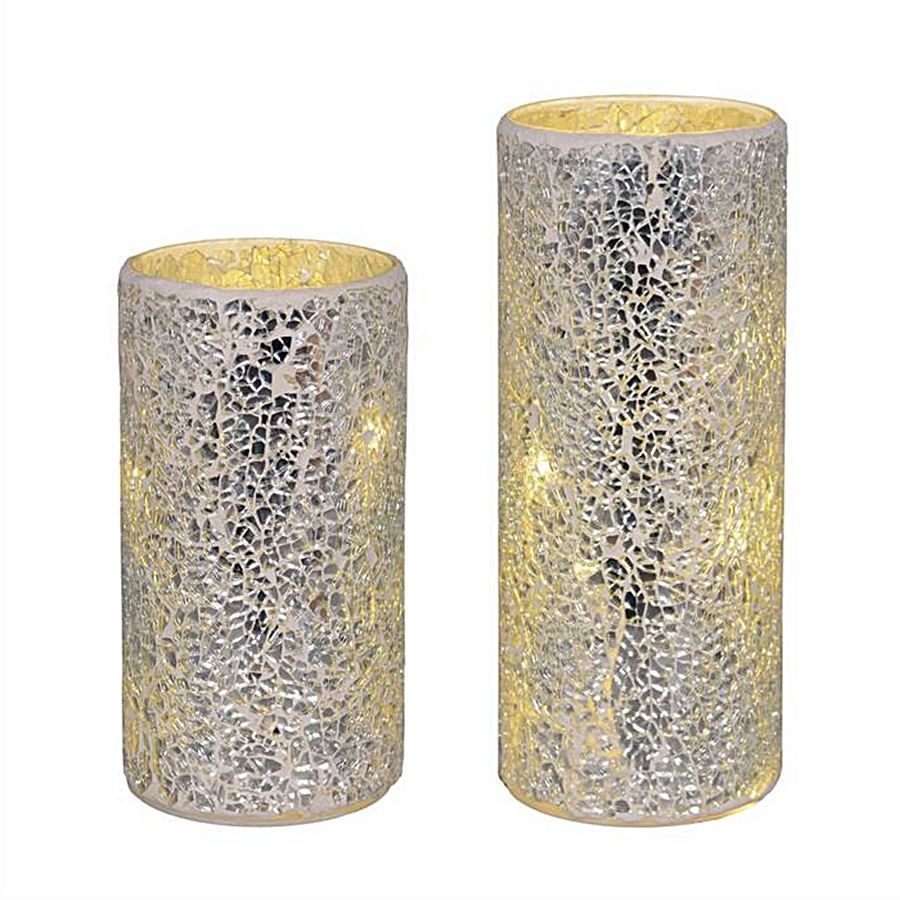 Candele: Led Windlicht - Glas Zylinder 2er Set – Nuovo e nell'imballaggio originale da Wettingen venduto da Swala 2