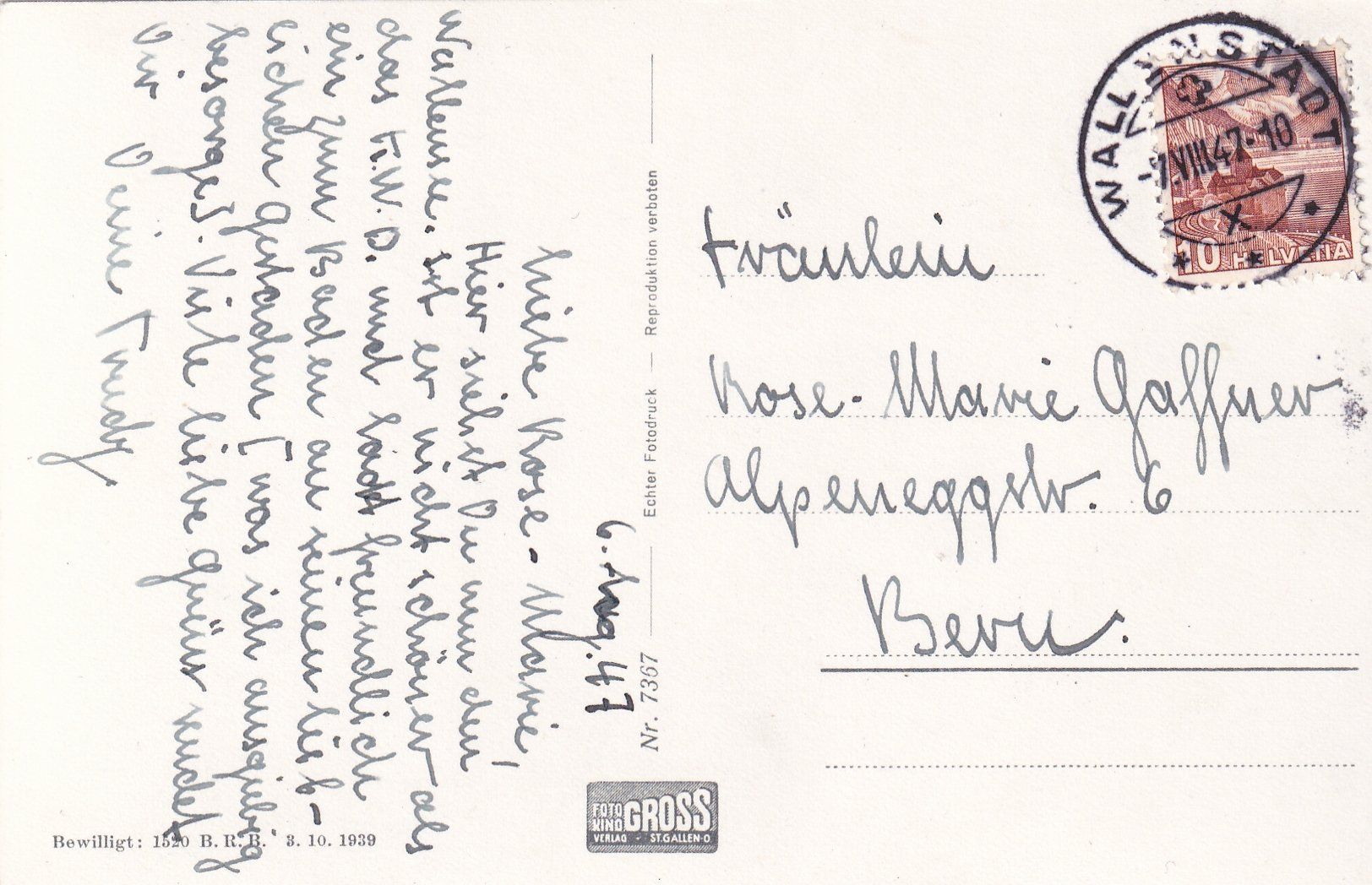 Cartoline postali: Am Walensee /mp – Usato da Hombrechtikon venduto da Rudolf07 1