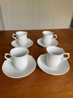 Meissen Wellenspiel Relief Kaffeetassen 4er-Set 1.Wahl Neu