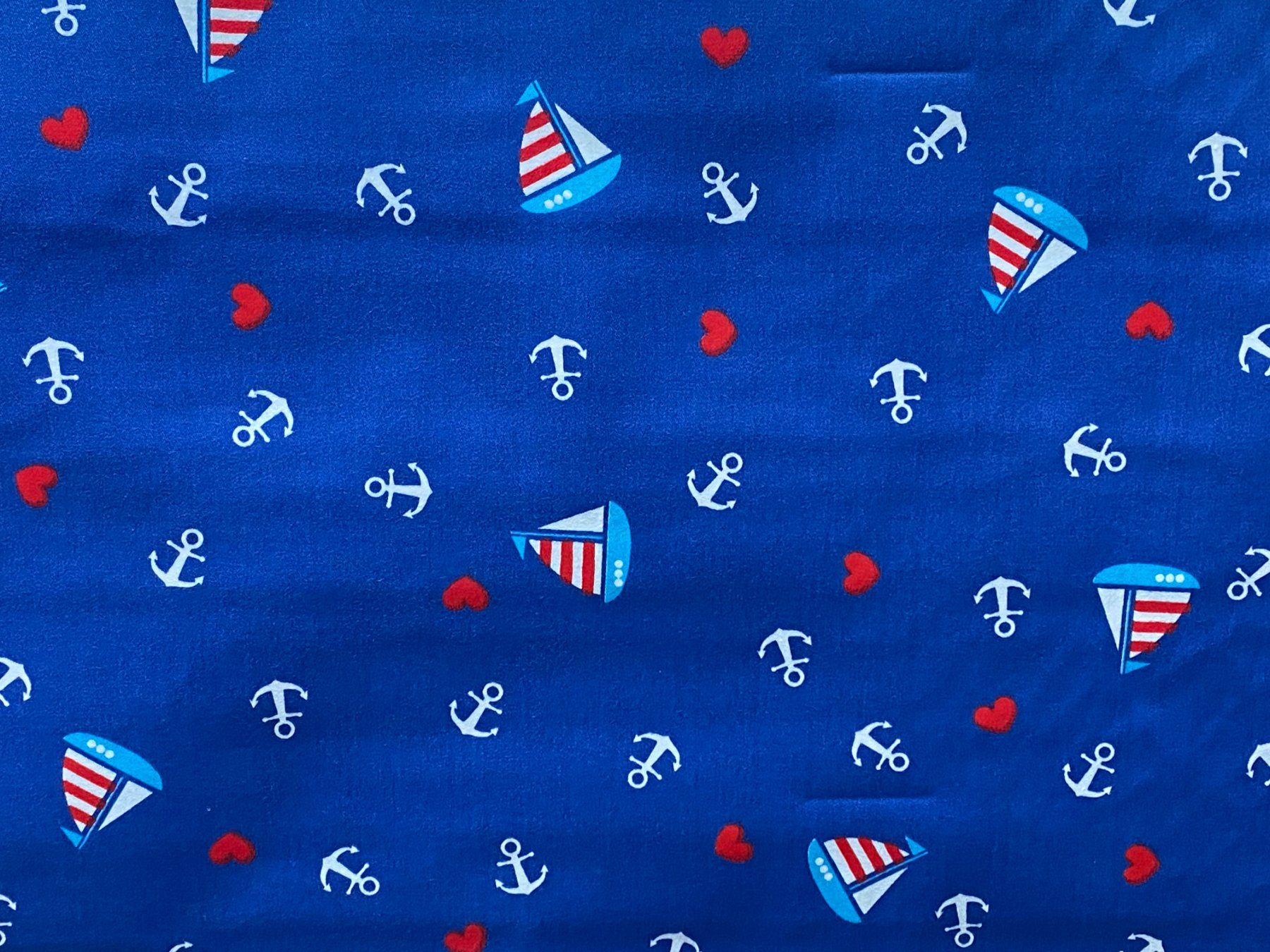Stoffe: Tissu coton bleu imprimé bateaux – Neu und originalverpackt aus Préverenges von mam_629h