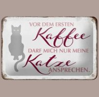 🔥 KAFFEE & KATZEN Blechschild 🎀 12x18cm OVP 🔥