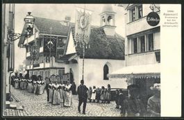 Appenzell, Prozession bei Abtskapelle um 1910
