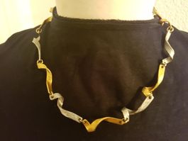 Kette mit aparten Gliedern gold-/silberfarben