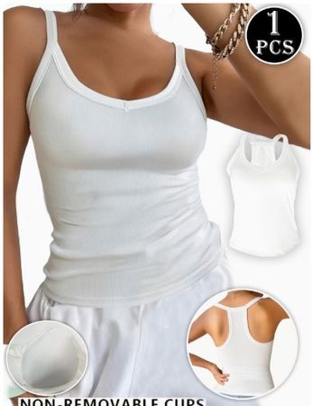NEUES Top weiss mit integrierten BH-Pads Gr. S - 226170