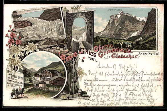 Cartoline postali: Litho Oberer Grindelwaldgletscher, Glets – Usato da Berlin venduto da bartko-reher
