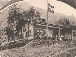LINTHAL: 2Bild-AK mit Wirtschaft Bergli 1920
