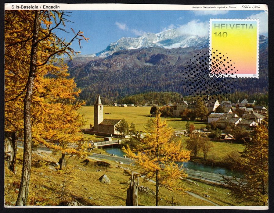Tutti i francobolli: MK Farben der CH - Lärchengold, Sils-Baselgia – Nuovo (secondo la descrizione) da Dottikon venduto da haeusibuh5