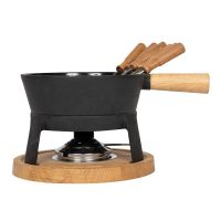 Fondueset 1.8L Gusseisen Topf schwarz